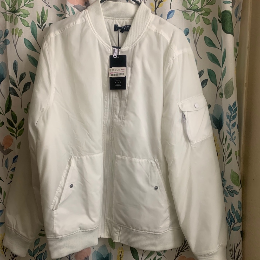 12am:run - White light weight bomber jacket